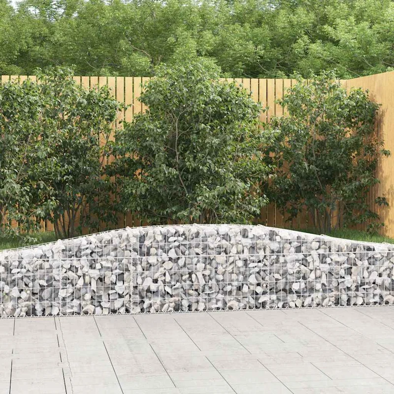 Cestas De Gaviones 10 Uds Forma De Arco Hierro 400x30x40/60 Cm