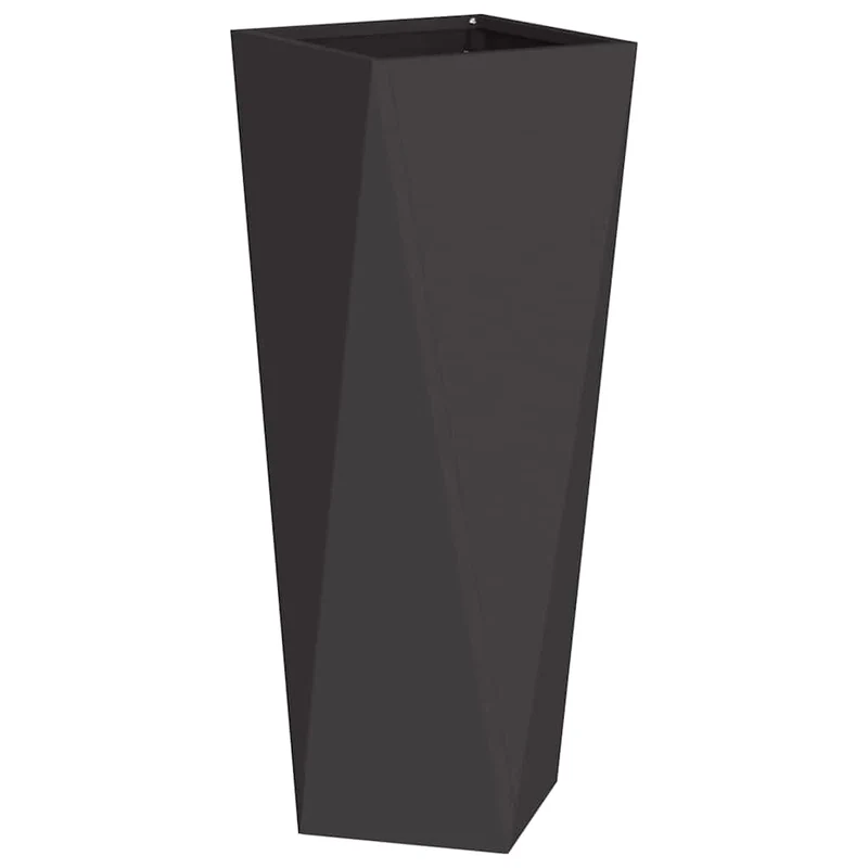 Jardinera 2 Uds. Negro 30 X 30 X 75 Cm Acero