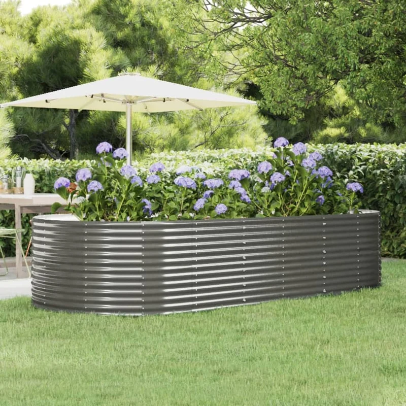 Jardinera Arriate Acero Galvanizado Gris 291x140x68 Cm