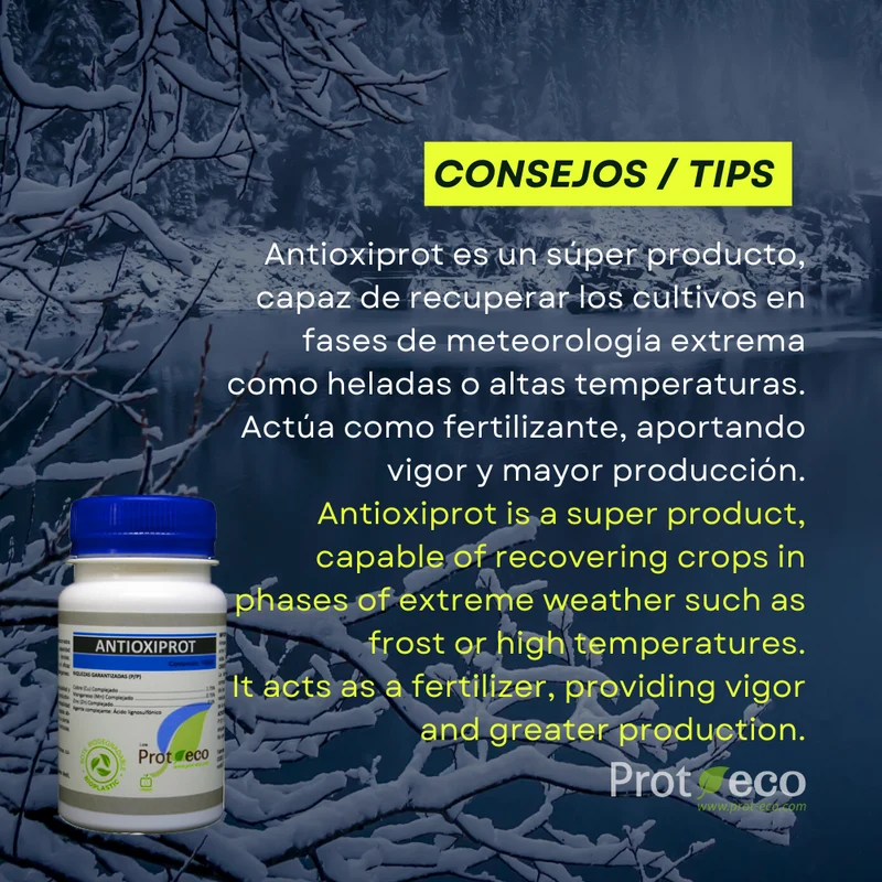 Protector antiheladas ecológico para plantas Antioxiprot Prot-eco 100 ml + pipeta 5 ml gratis