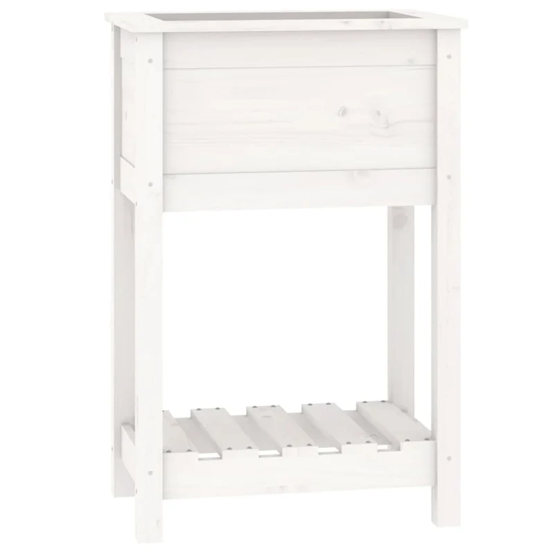 Jardinera De Madera Maciza De Pino Blanco 54x34,5x81 Cm