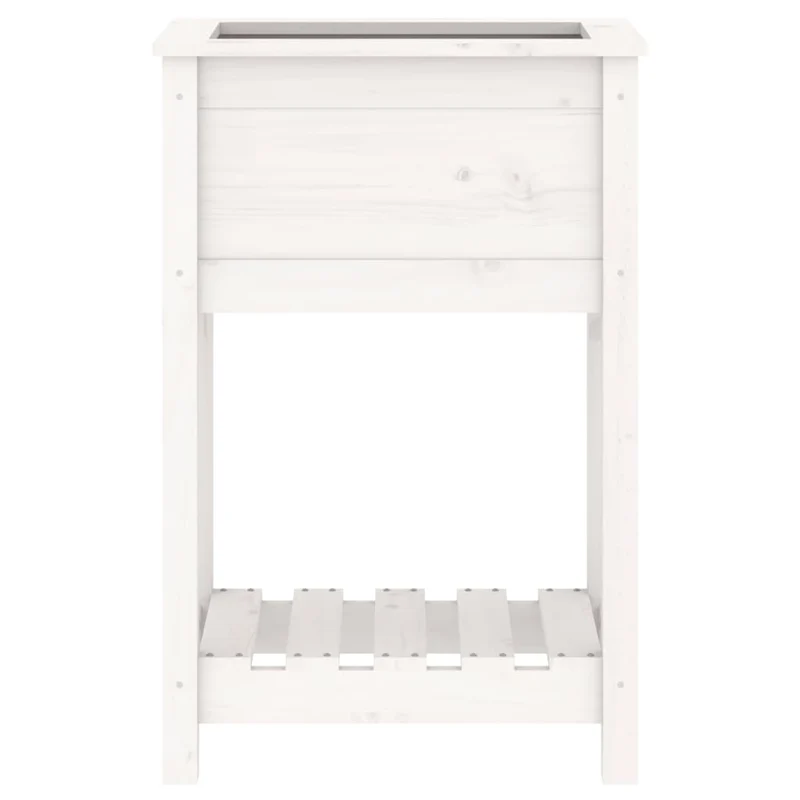 Jardinera De Madera Maciza De Pino Blanco 54x34,5x81 Cm
