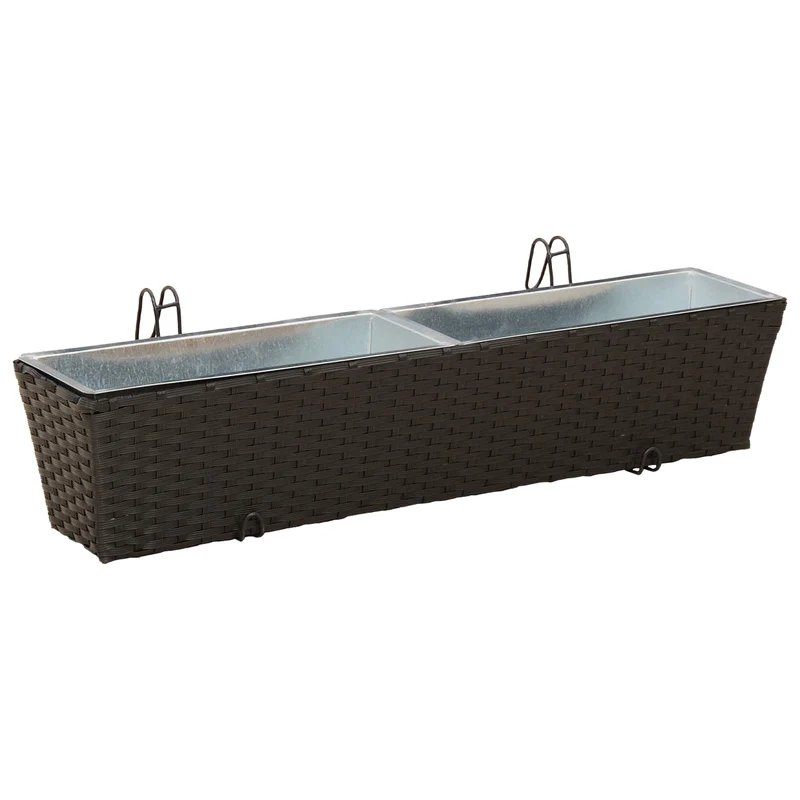 Barandilla 2 Uds. Negro 80 X 17 X 17 Cm Metal