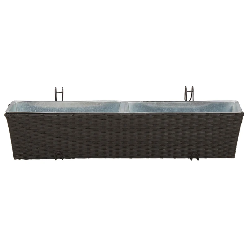 Barandilla 2 Uds. Negro 80 X 17 X 17 Cm Metal