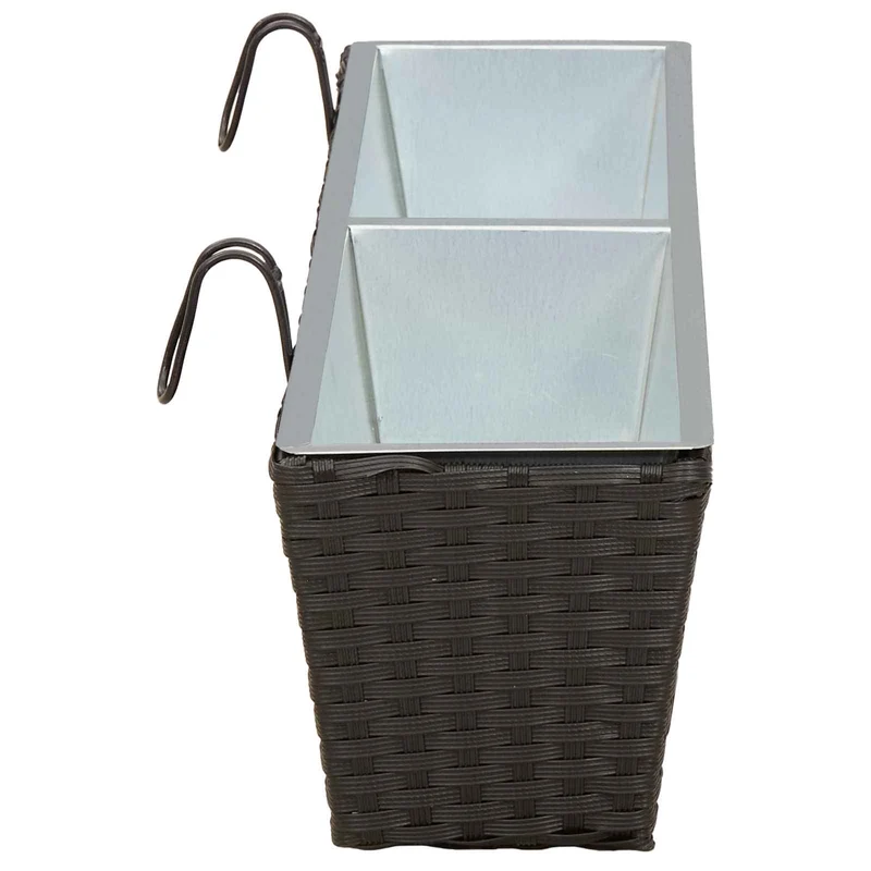 Barandilla 2 Uds. Negro 80 X 17 X 17 Cm Metal