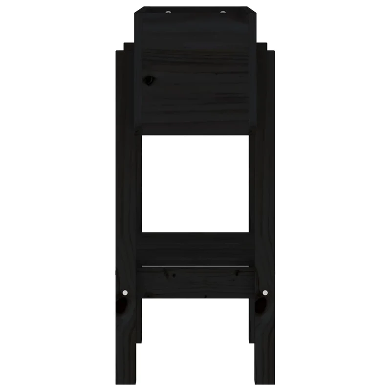 Jardinera Madera Maciza De Pino Negro 62x30x69 Cm