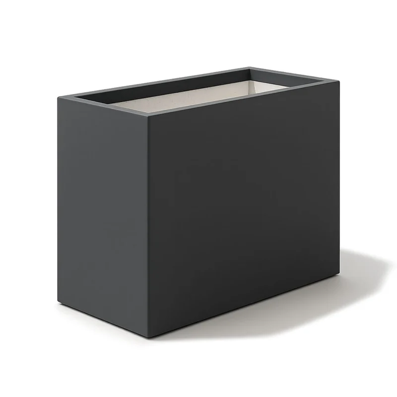 GARDRA Jardinière en polyester grise noire 80x40x80 cm RAL 7021