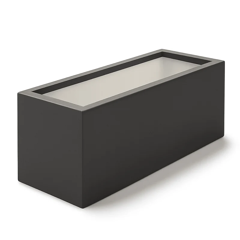 GARDRA Jardinière en polyester grise noire 120x40x40 cm RAL 7021