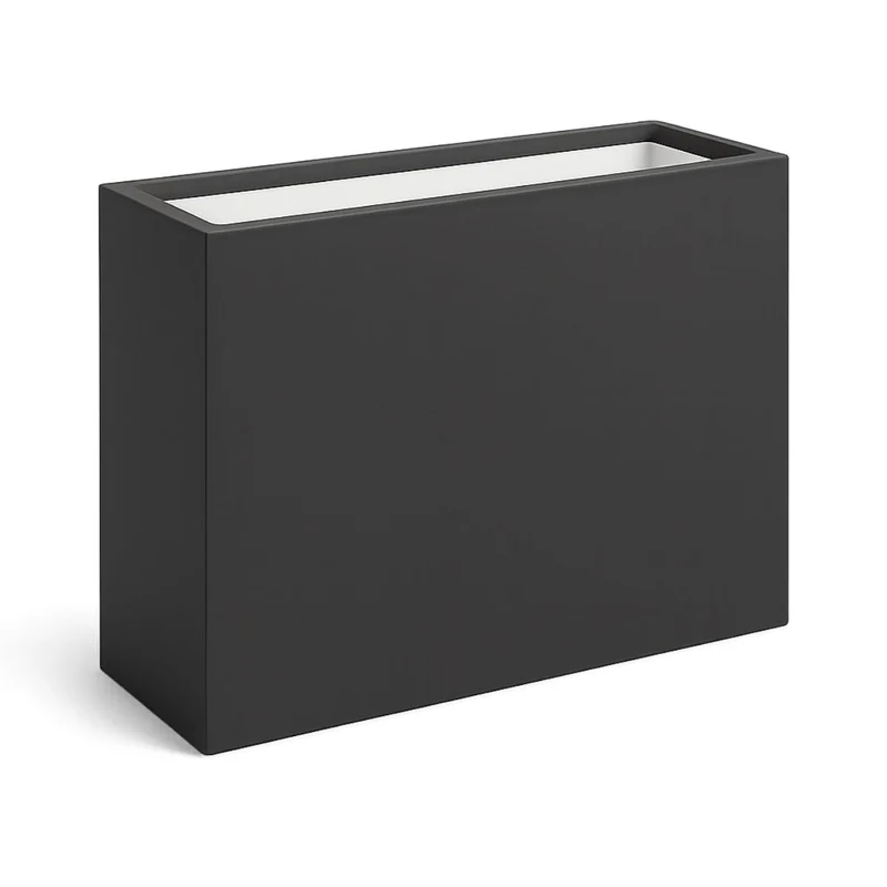 GARDRA Jardinière en polyester grise noire 100x40x100 cm RAL 7021