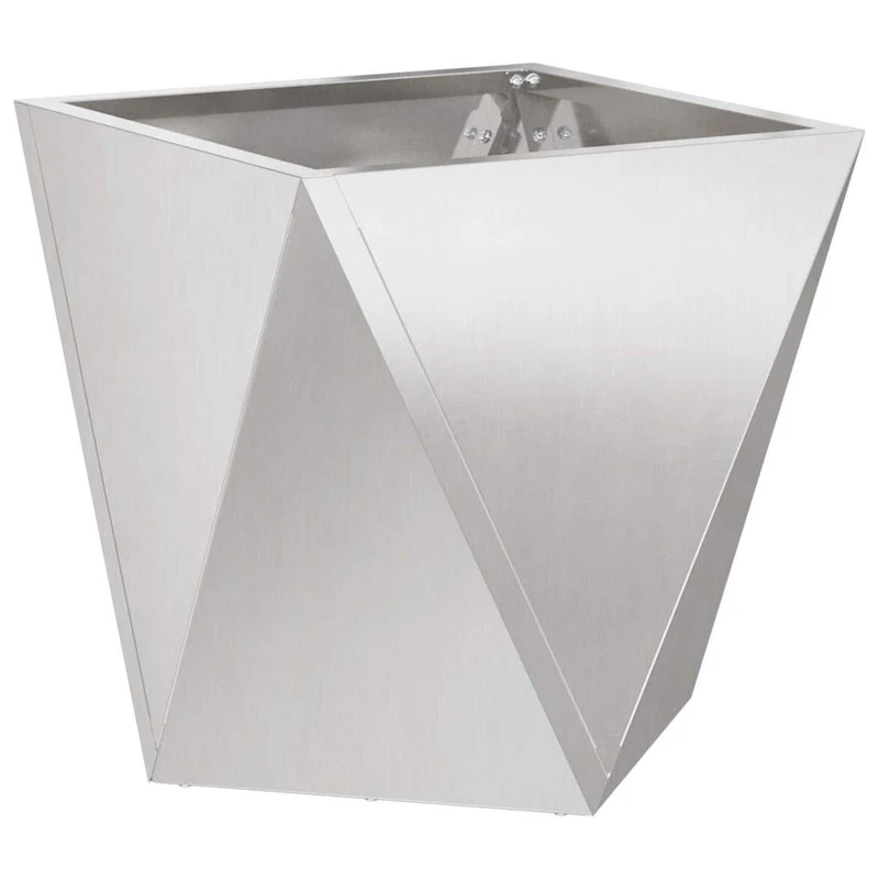 Jardinera 2 Uds. Plateado 50 X 50 X 50 Cm Acero Inoxidable