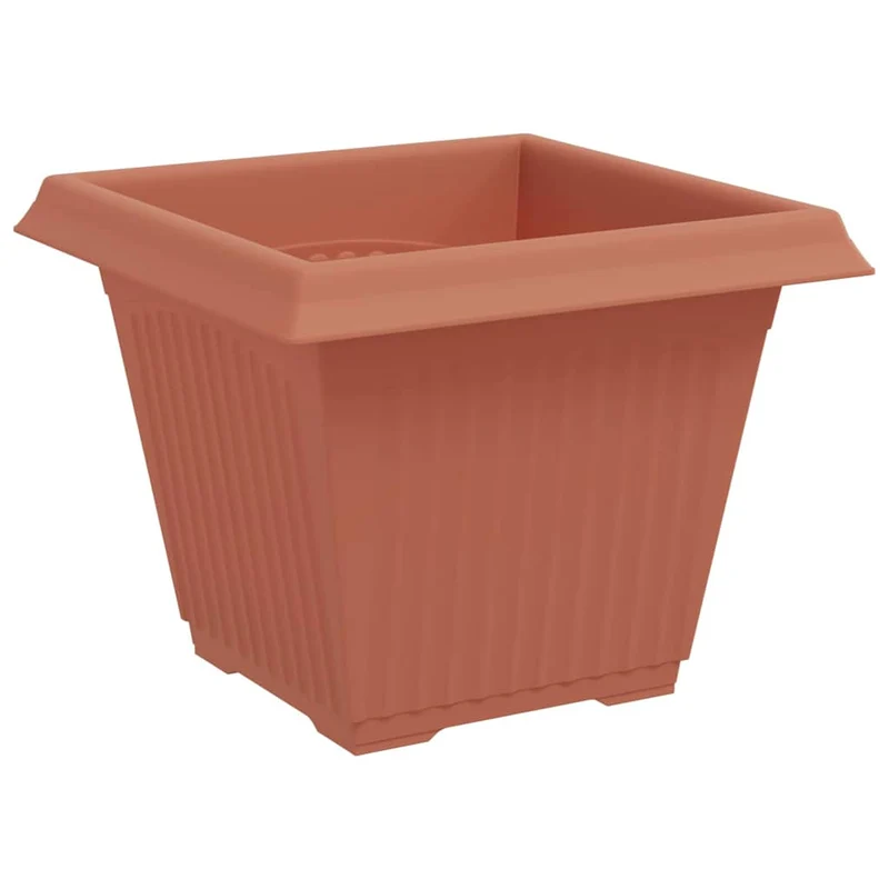 Macetas 6 Uds. Rojo Ladrillo Plástico