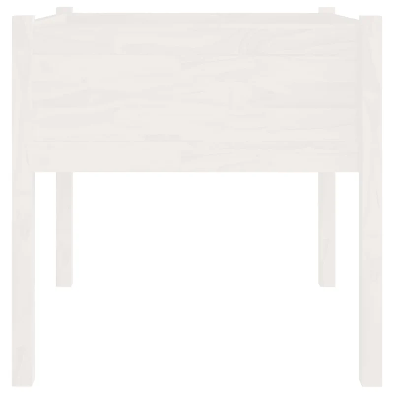 Jardinera De Madera Maciza De Pino Blanca 70x70x70 Cm
