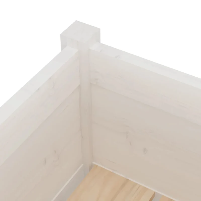 Jardinera De Madera Maciza De Pino Blanca 70x70x70 Cm