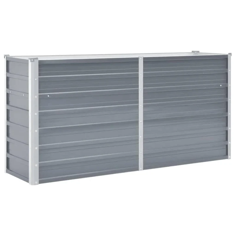 Arriate Elevado De Jardín Acero Galvanizado Gris 160x40x77 Cm