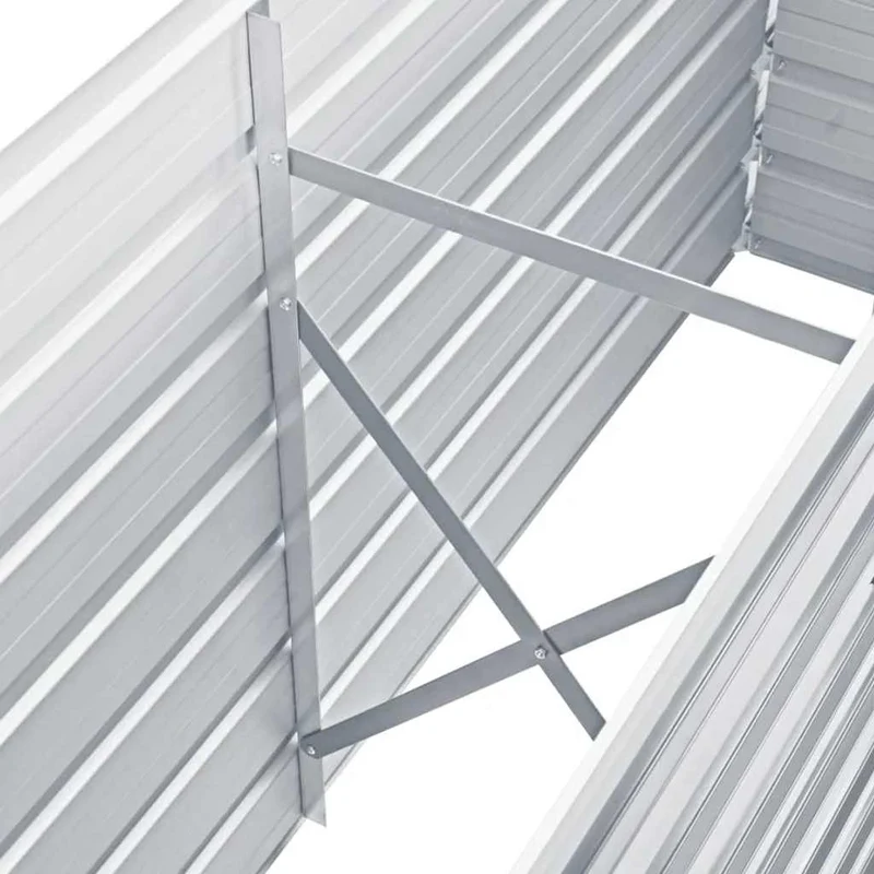 Arriate Elevado De Jardín Acero Galvanizado Gris 160x40x77 Cm