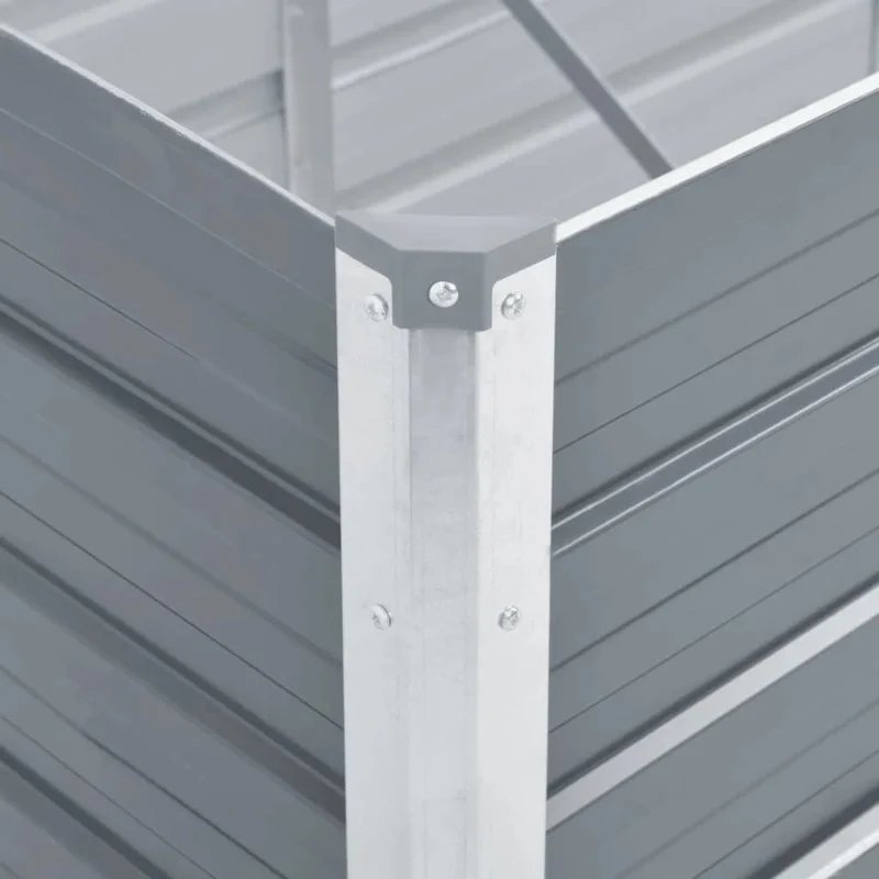 Arriate Elevado De Jardín Acero Galvanizado Gris 160x40x77 Cm