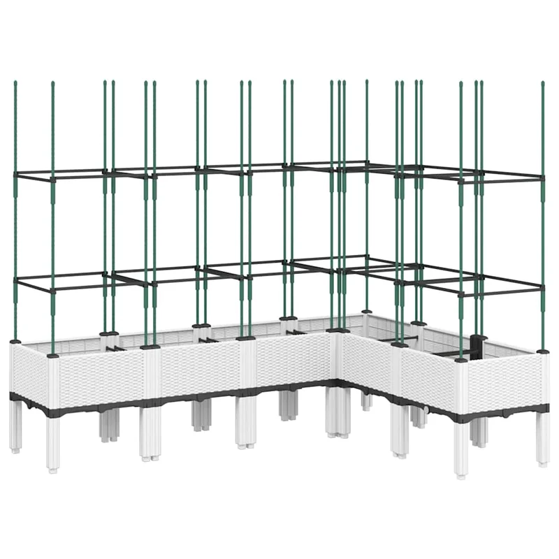 Jardinera Con Enrejado Pp Blanco 160x120x142,5 Cm
