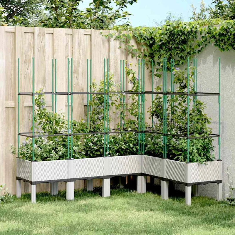 Jardinera Con Enrejado Pp Blanco 160x120x142,5 Cm