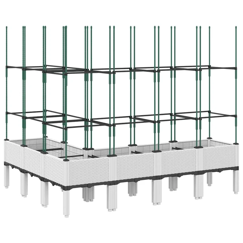 Jardinera Con Enrejado Pp Blanco 160x120x142,5 Cm