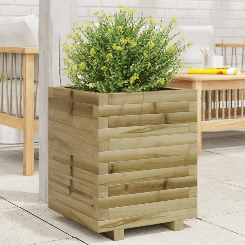 Jardinera Madera De Pino Impregnada 40x40x49,5 Cm