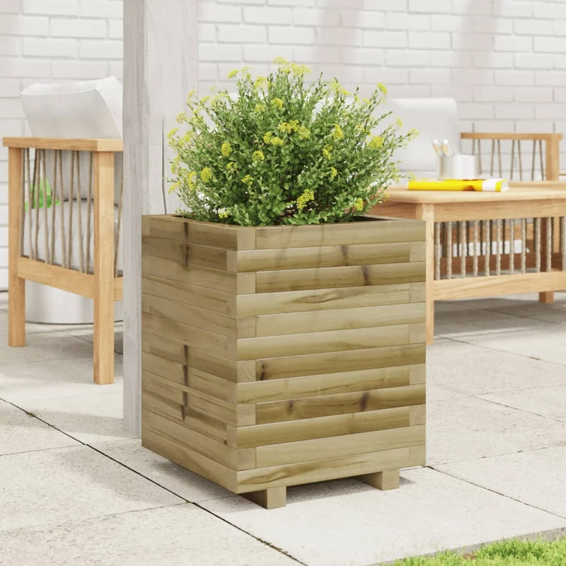 Jardinera Madera De Pino Impregnada 40x40x49,5 Cm
