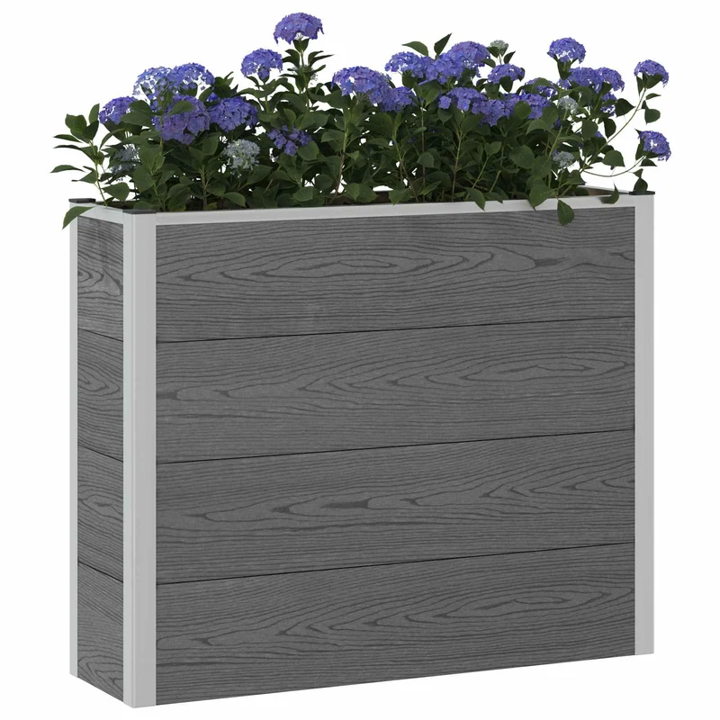 Arriate Elevado Gris 100 X 30 X 82 Cm Wpc Y Aluminio