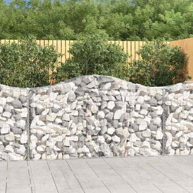 Cestas De Gaviones 8 Uds Forma De Arco Hierro 200x50x100/120cm