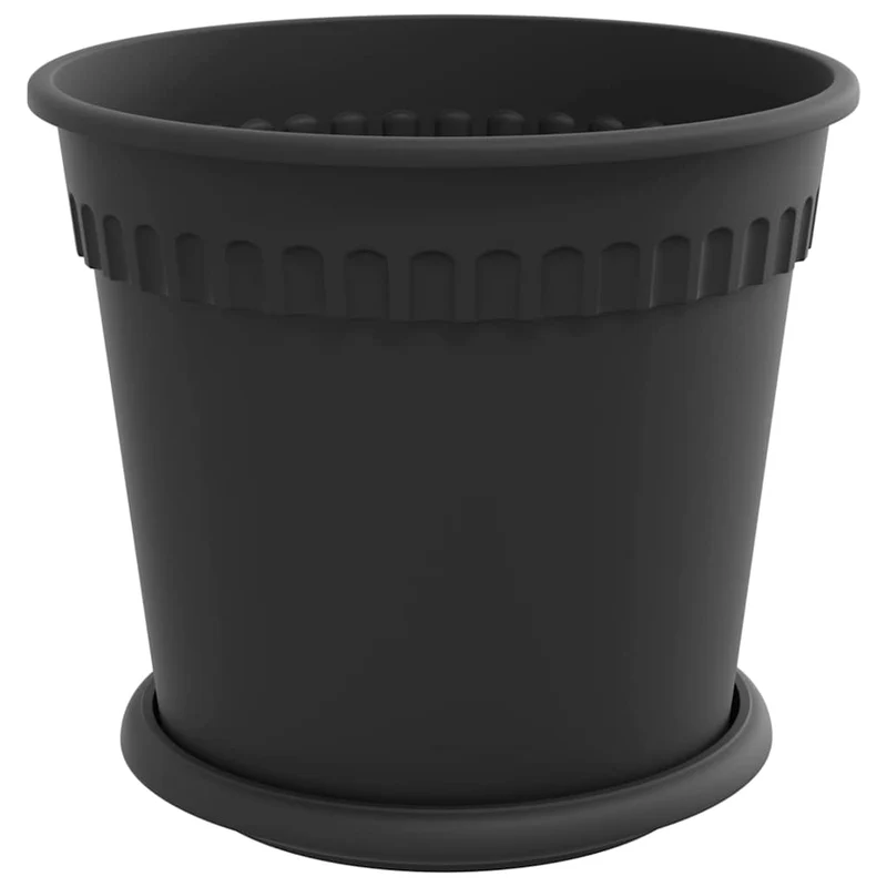Macetas 24 Uds. Negro Plástico