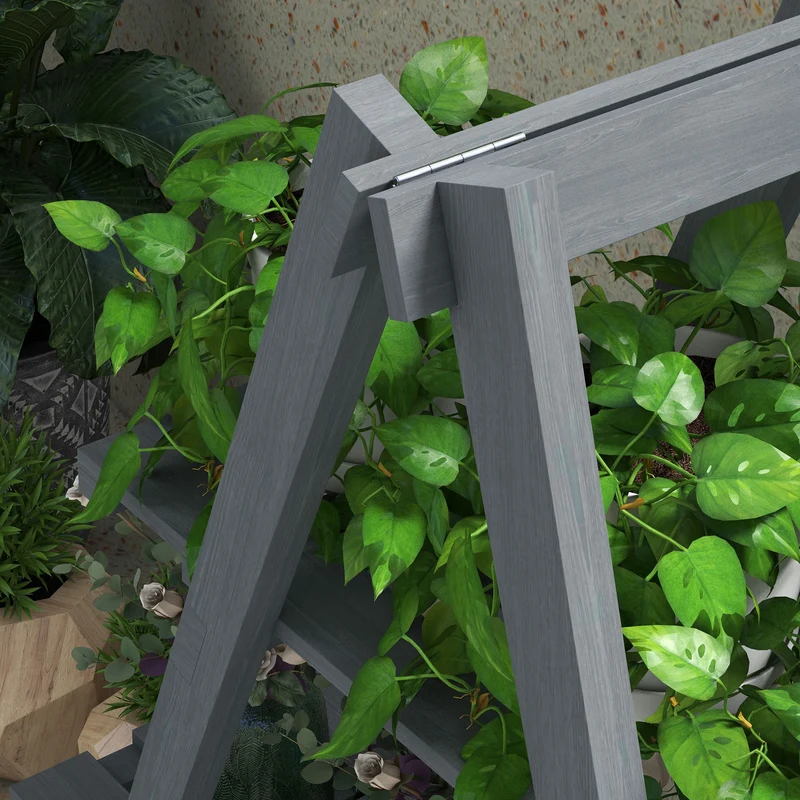 Outsunny Estantería Para Plantas De Madera Con Marco En A 100x36x112 Cm Gris