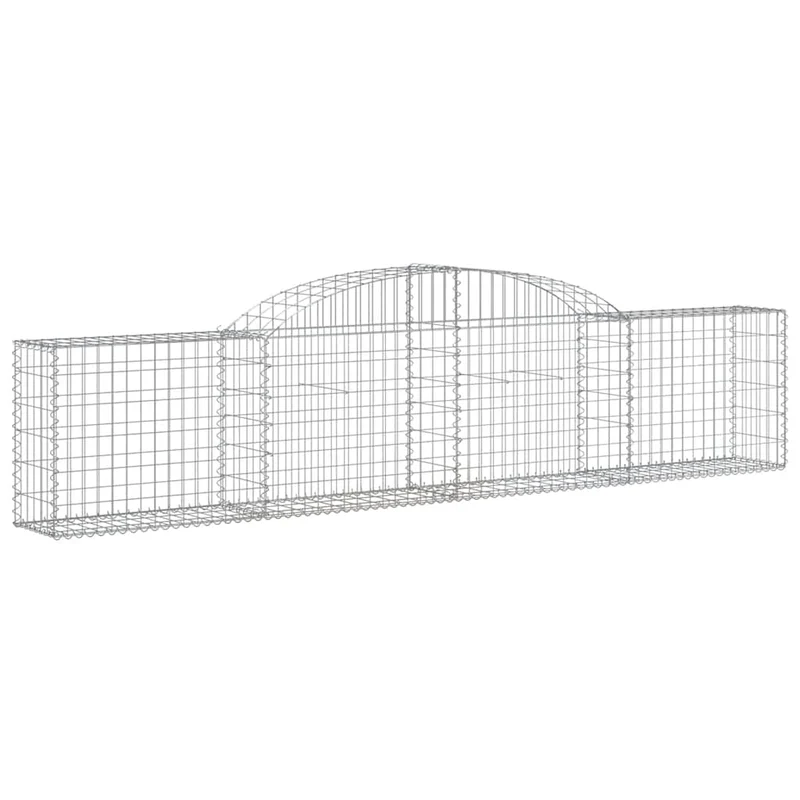 Cestas De Gaviones 9 Uds Forma De Arco Hierro 300x30x60/80 Cm
