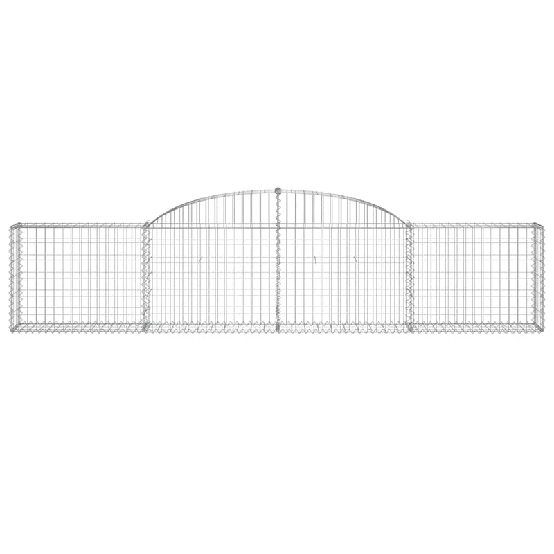 Cestas De Gaviones 9 Uds Forma De Arco Hierro 300x30x60/80 Cm