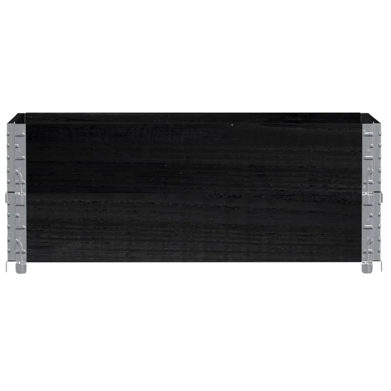 Jardinera De Madera Maciza De Pino Negro 100x50 Cm