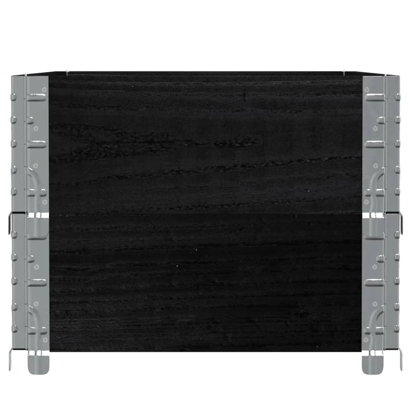 Jardinera De Madera Maciza De Pino Negro 100x50 Cm