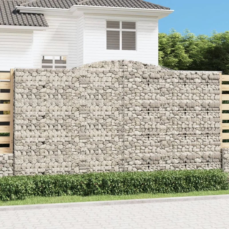 Cestas De Gaviones 8 Uds Forma De Arco Hierro 400x30x220/240 Cm