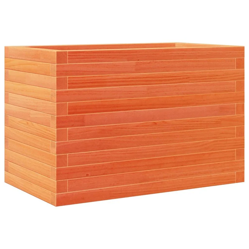 Jardinera De Madera Maciza De Pino Marrón Cera 70x40x46 Cm