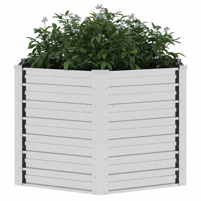 Arriate De Acero Galvanizado Plateado 129x77 Cm