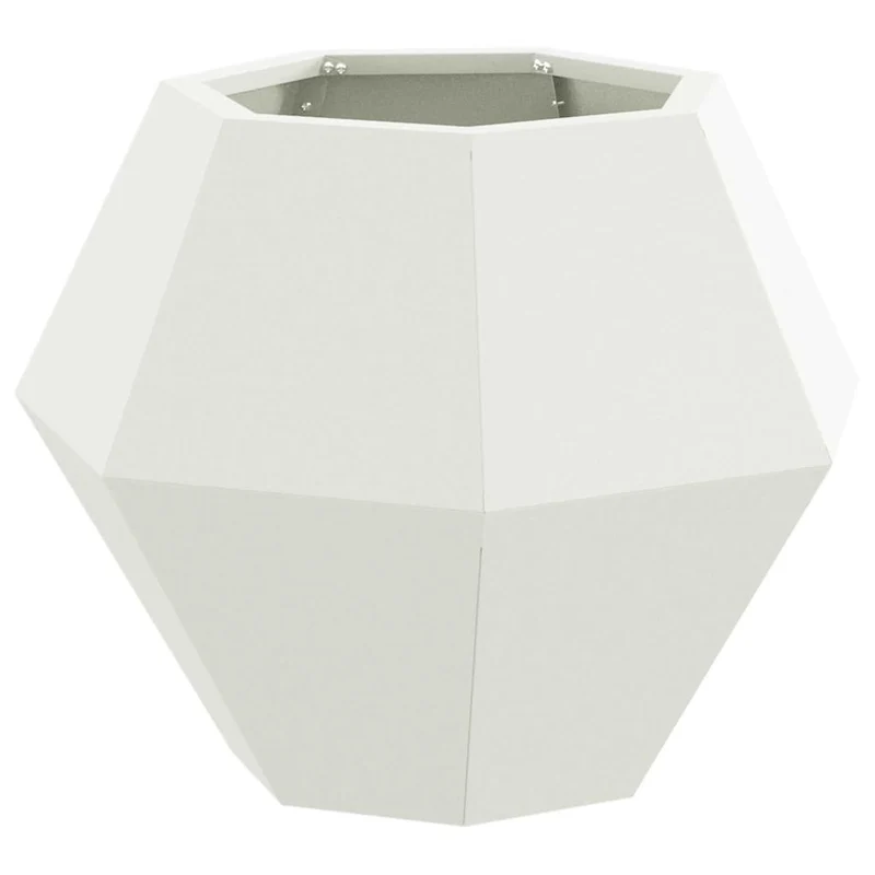 Jardinera 2 Uds. Blanco 50 X 50 X 40 Cm Acero