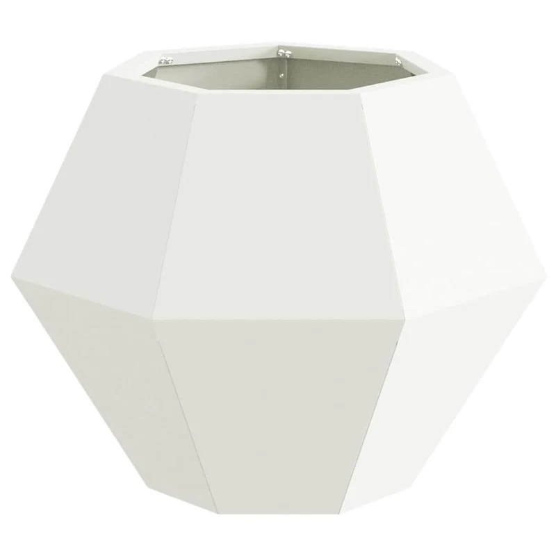 Jardinera 2 Uds. Blanco 50 X 50 X 40 Cm Acero