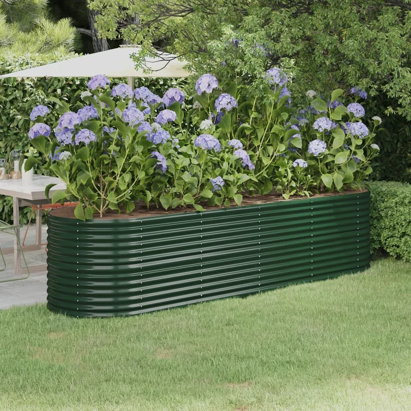 Jardinera Arriate Acero Galvanizado Verde 296x80x68 Cm
