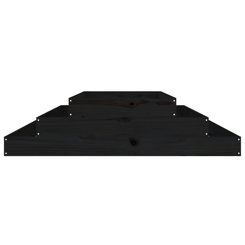 Jardinera Madera Maciza De Pino Negro 110x110x27 Cm