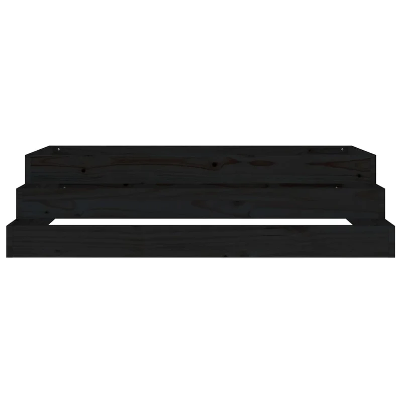 Jardinera Madera Maciza De Pino Negro 110x110x27 Cm