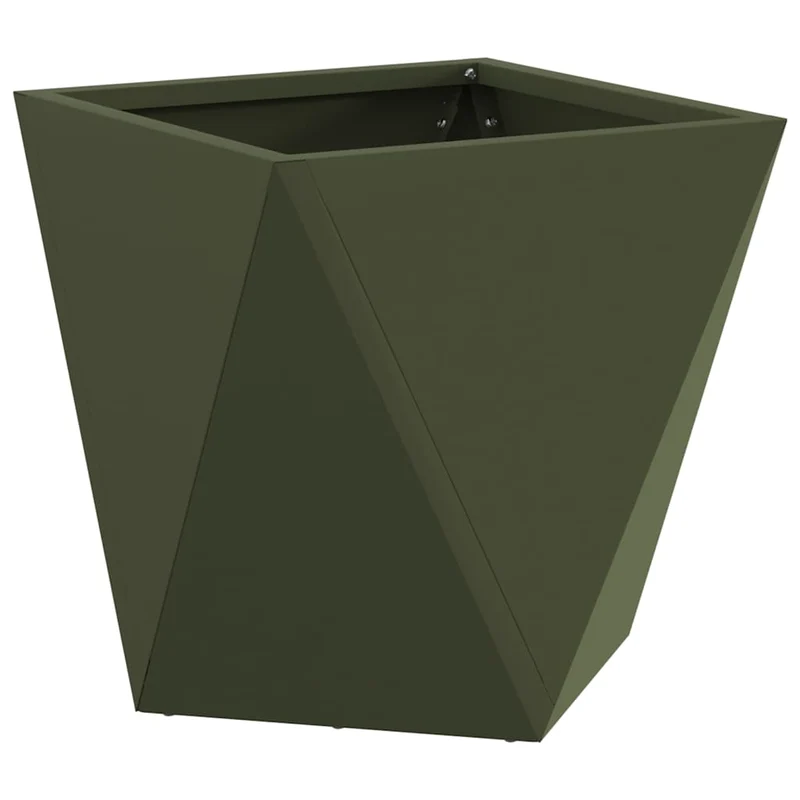 Jardinera 2 Uds. Verde Oliva 30 X 30 X 30 Cm Acero