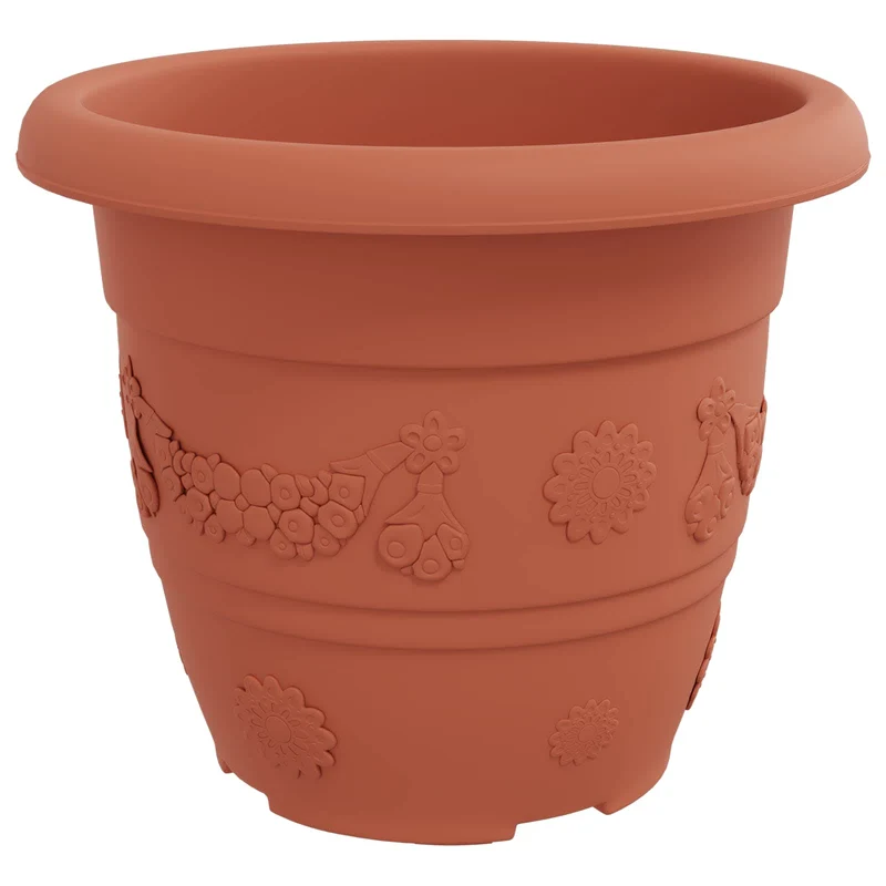 Macetas 24 Uds. Rojo Ladrillo Ø 30 X 25 Cm Plástico