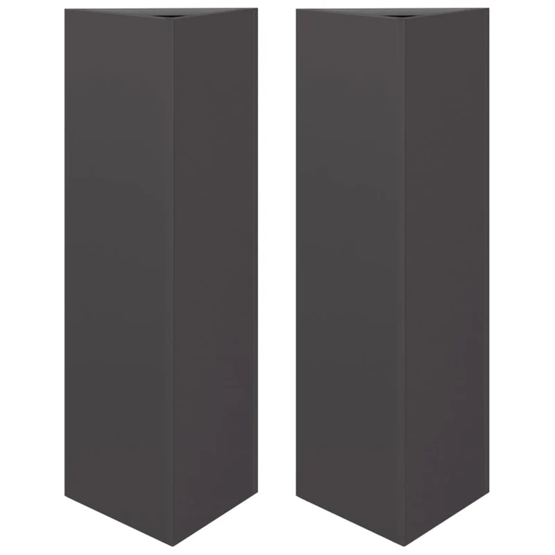 Jardineras Triangulares 2 Uds Acero Negro 30x26x75 Cm