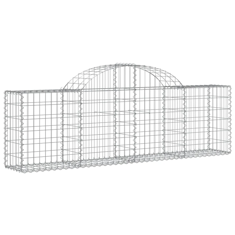 Cestas De Gaviones 25 Uds Forma De Arco Hierro 200x30x60/80 Cm