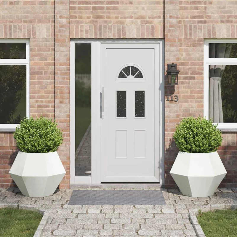 Jardinera 2 Uds. Blanco 75 X 75 X 60 Cm Acero