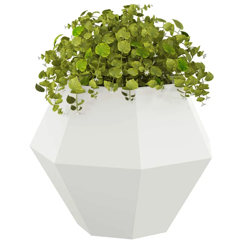 Jardinera 2 Uds. Blanco 75 X 75 X 60 Cm Acero