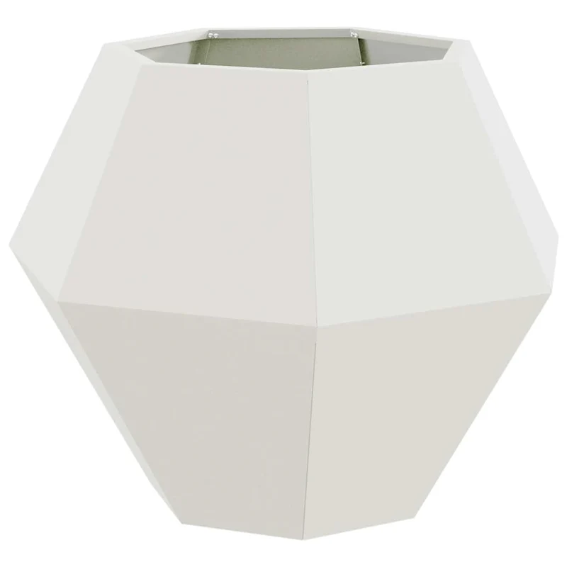 Jardinera 2 Uds. Blanco 75 X 75 X 60 Cm Acero