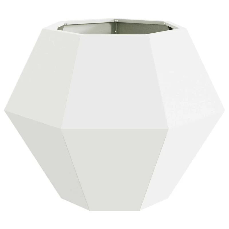 Jardinera 2 Uds. Blanco 75 X 75 X 60 Cm Acero