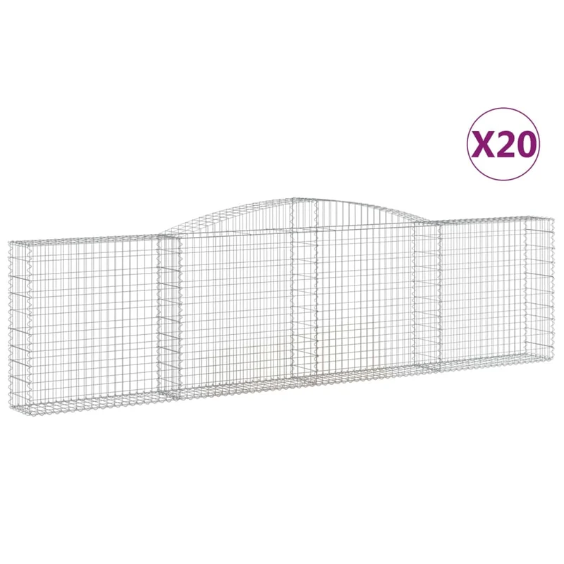 Cestas De Gaviones 20 Uds Forma De Arco Hierro 400x30x100/120cm